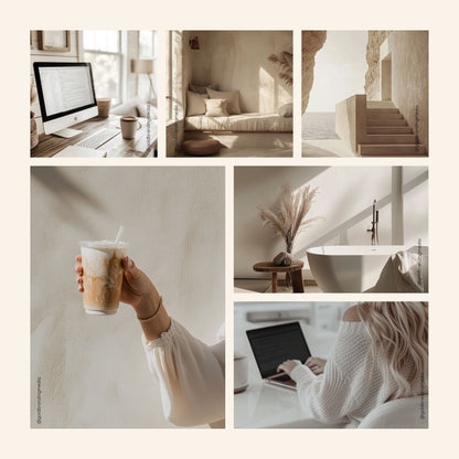 Neutral Boho & Aesthetic Lifestyle Stock Images - Gold Branding Media