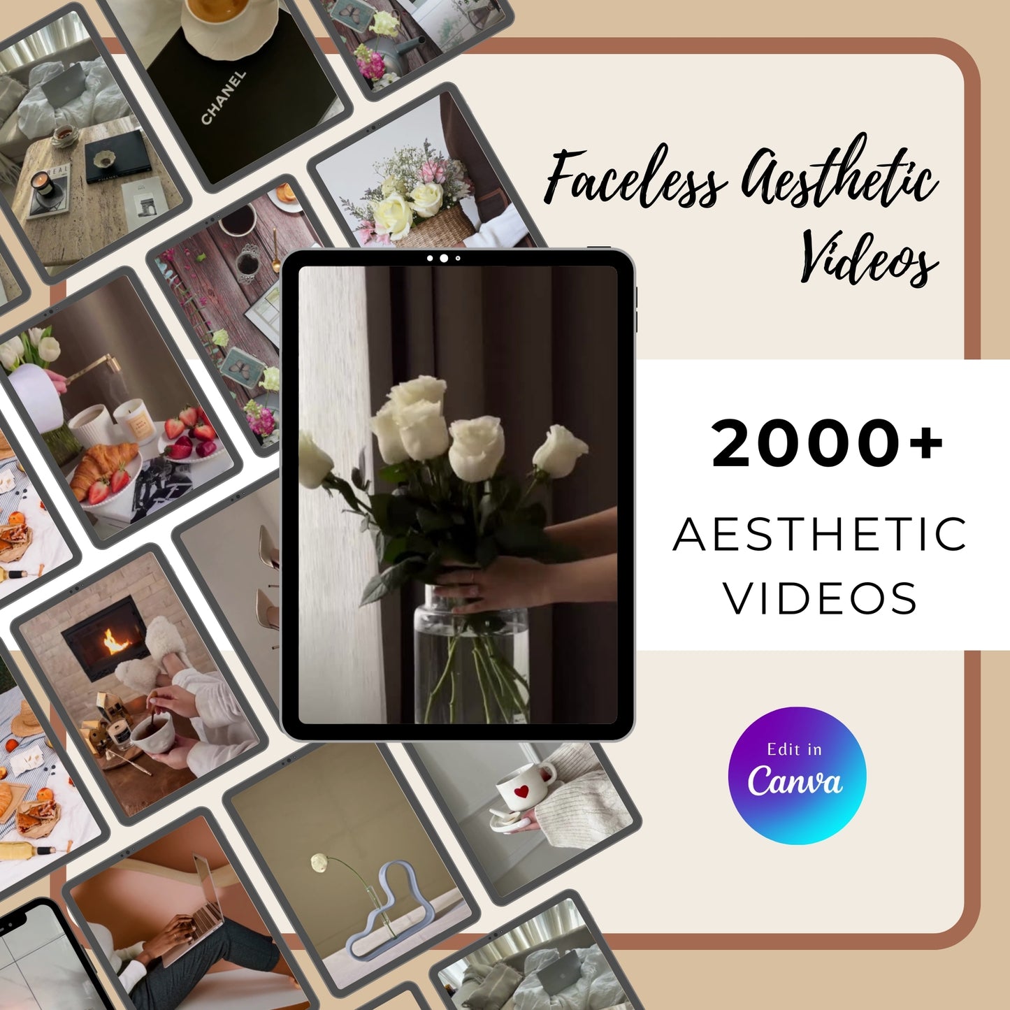 2000+ Faceless Aesthetic Videos & Photos Gold Branding Media